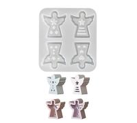 Desk Ornament Flexible Silicone Mold for 4 Pattern Angelic Shaped Atmospheres Light Festival Home Decoration Mold Detailed Angel Figurine