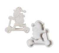 Desk Ornament Flexible Silicone Mold for Santa Riding Scooter Decoration Gypsum Mold Jewelry Making Supplies Christmas Decoration