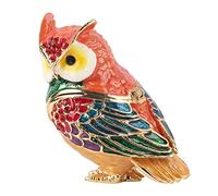 Desk Ornaments Crystal Owl Figurine Trinket Box Portable Jewelry Sotrage Organizer Home Decorative Handicraft Unique Gift, Gifts for Women Men Adults Friends