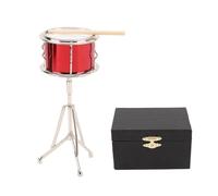 Desk Ornaments Miniature Drum Model Musical Instrument Accessories Music Room Decor Wood Metal Tiny Drum Model with Drumstick, Gifts for Women Men Adults Friends