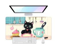 Desk Pad, 32" x 16" XXXL Extended Large Gaming Mouse Pad, Desktop Decor Desk Mat, Men Women Office Supplies and Accessories, Cute Anime Mouse Mat for Laptop & Keyboard, Cute Cat