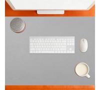 Desk Pad 50 x 100 cm Waterproof Wipeable Laptop Protector Mat Wipeable Ideal Keyboard Mat for Office and Home, Grey