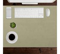 Desk Pad 65 x 66 cm Waterproof Large Mouse Pad Leather Spill Resistant Durable Design for Office Home Decor, Green