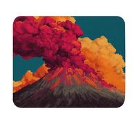 Desk Pad An Erupting Volcano Stitched Edges Mouse Mat Anti-Slip Rubber Base Gaming Mousepad For Computer Pc Work 25X30Cm