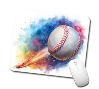 Desk Pad Baseball Rocketing Through Sky Watercolor Mouse Pad Office 25x30CM