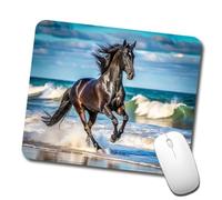 Desk Pad Black Horse Stallion Galloping On The Beach Mouse Pad Home 25x30CM