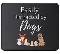 Desk Pad Easily Distracted by Dogs Office Mouse Pad for Home 10x12in