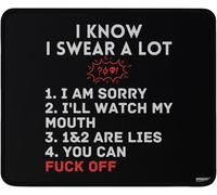 Desk Pad Funny Gaming I Know I Swear A Lot Table pad 10x12in for Office | Soft Mice Mat Anti-slip Mousepad for Laptop PC
