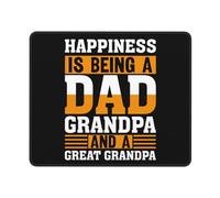 Desk Pad Happiness Is Being A Dad Grandpa Stitched Edges Mouse Pad Waterproof Gaming Mousepad For Home Office Laptop 25X30Cm