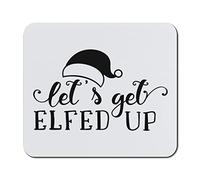 Desk Pad Holiday Wish List Let's Get Festive Up Santa Cap Mouse Pad Office