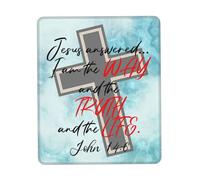 Desk Pad I Am The Way The Truth Stitched Edges Mice Mat Improves Speed And Precision Mouse Pad For Pc Home Work 25X30Cm