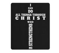 Desk Pad I Can Do All Things Through Christ Who Strengthens Stitched Edges Mouse Pad Comfortable Mice Mat For Pc Laptop Work 25X30Cm