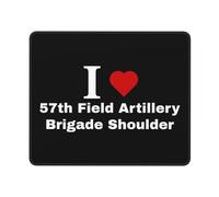 Desk Pad I Love 57Th Field Artillery Brigade Shoulder Stitched Edges Mice Mat Anti-Slip Rubber Base Gaming Mousepad For Pc Office Home 25X30Cm