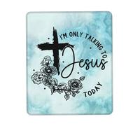 Desk Pad I'M Only Talking To Jesus Stitched Edges Mouse Mat Anti-Slip Rubber Base Mouse Pad For Home Office Laptop 25X30Cm