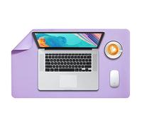Desk Pad Large, Desk Mat, Extended Mouse Mat, Mouse Pad L, Desk Blotter, DOBAOJIA Laptop Pad Writing Pad for Office/Home, Dual-Side Use PU Leather Waterproof 23.6" X 13.8"(Purple/Purple)