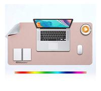 Desk Pad Large, Desk Mat, Extended Mouse Mat, Mouse Pad XL, Desk Blotter, DOBAOJIA Laptop Pad Writing Pad for Office/Home, Dual-Side Use PU Leather Waterproof 31.5" X 15.7" (Pink/Silver)