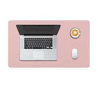 Desk Pad Large, DOBAOJIA Desk Mat, Laptop Mat, Writing Pad, Desk Blotter, Extended Mouse Mat, Large Mouse Pad for Office/Home, PU Leather Waterproof +Suede Non-Slip 23.6" X 13.8" (Pink)
