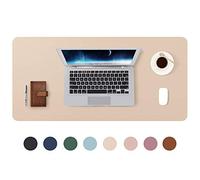 Desk Pad Large, DOBAOJIA Desk Mat, Laptop Mat, Writing Pad, Desk Blotter, Extended Mouse Mat, Large Mouse Pad for Office/Home, PU Leather Waterproof +Suede Non-Slip 27.5" X 13.8 (Beige)