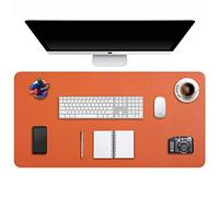 Desk Pad Large, Extended Mouse Mat, Large Mouse Pad XXL, DOBAOJIA Desk Blotter, Laptop Mat, Writing Pad, Desk Mat for Office/Home, PU Leather Waterproof +Suede Non-Slip 35.4" X 16.9"(Orange)