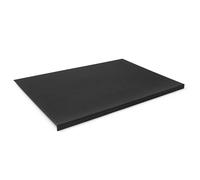 Desk Pad Made of Black Leather cm 70x50 - Resistant Steel Core with L-Shaped Forward Profile - Handmade Stitchings - Made in Italy
