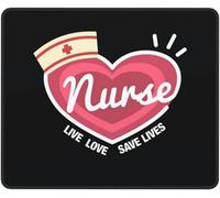 Desk Pad Nurse Live Love Save Lives Stitched Edges Gaming Mousepad Anti-Slip Rubber Base Mouse Pad For Work Pc Laptop 25X30Cm