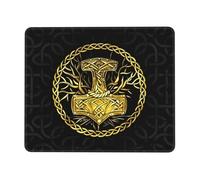 Desk Pad Old Norse Mythology Viking Hammer Rune Soft Desktop Mouse Pad Spill-Resistant Mouse Mat For Pc Office Computer 10X12In