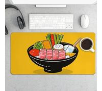 Desk Pad Protector 24x12 Inch Extended Cartoon Hotpot Doodle Keyboard Mouse Mat Non-Slip Rubber Base Smooth Surface Laptop Mat Deskmat Computer Desktop Pads for Gaming Home Office