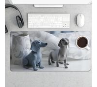 Desk Pad Protector 24x12 Inch Extended Cute Dachshund Dog Keyboard Mouse Mat Non-Slip Rubber Base Smooth Surface Laptop Mat Deskmat Computer Desktop Pads for Gaming Home Office