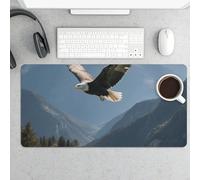 Desk Pad Protector 24x12 Inch Extended Eagles Fly in The Valley Keyboard Mouse Mat Non-Slip Rubber Base Smooth Surface Laptop Mat Deskmat Computer Desktop Pads for Gaming Home Office