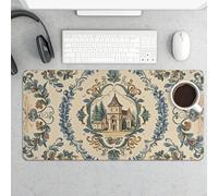 Desk Pad Protector 24x12 Inch Extended French Country Style Keyboard Mouse Mat Non-Slip Rubber Base Smooth Surface Laptop Mat Deskmat Computer Desktop Pads for Gaming Home Office