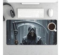 Desk Pad Protector 24x12 Inch Extended Grim Reaper Keyboard Mouse Mat Non-Slip Rubber Base Smooth Surface Laptop Mat Deskmat Computer Desktop Pads for Gaming Home Office