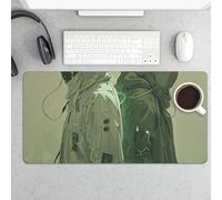 Desk Pad Protector 24x12 Inch Extended Two Green Ghosts Keyboard Mouse Mat Non-Slip Rubber Base Smooth Surface Laptop Mat Deskmat Computer Desktop Pads for Gaming Home Office