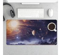Desk Pad Protector 24x12 Inch Extended Universe Galaxy Keyboard Mouse Mat Non-Slip Rubber Base Smooth Surface Laptop Mat Deskmat Computer Desktop Pads for Gaming Home Office