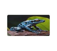 Desk Pad Protector Dart Frog Blue Desk Mat Office Mat Gaming Mouse Pad with Stitched Edges for PC Laptop Desk Home Office