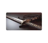 Desk Pad Protector Japan Samurai Sword Desk Mat Office Mat Gaming Mouse Pad with Stitched Edges for PC Laptop Desk Home Office