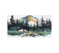 Desk Pad Protector Wilderness Nature Camping Desk Mat Office Mat Gaming Mouse Pad with Stitched Edges for PC Laptop Desk Home Office