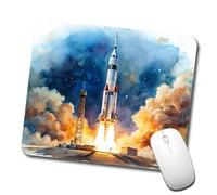 Desk Pad Rocket Spaceship Launch Sci-fi Watercolor Mouse Pad Office 25x30CM