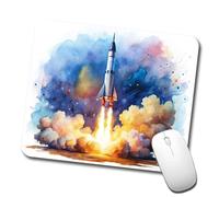 Desk Pad Sci-fi Missile Rocket Launch Watercolor Writing Pad Home 25x30CM