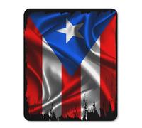 Desk Pad Vintage Broken Puerto Rico Flag Stitched Edges Gaming Mousepad Soft Mouse Pad For Home Office Laptop 25X30Cm