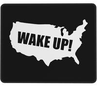 Desk Pad Wake Up America Wear Resistant Mice Mat Comfortable Gaming Mousepad For Work Laptop Pc 25X30Cm