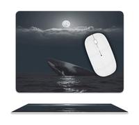 Desk Pad Whale Full Moon Soft Mice Mat Wear Resistant Mouse Mat For Computer Desk Laptop 25X30Cm