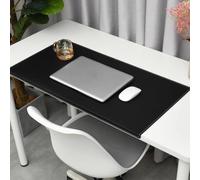 Desk Pad with Edge Protection, PU Leather Large Mouse Mat, Edge-Locked Non-Slip Table Blotter for Home Office, Desk Accessories Writing Work Study Game (Black,100x60cm)