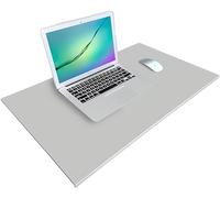 Desk Pad with Edge Protector, Office Soft Leather Waterproof Deskpad Smooth Writing Mat, Large Mouse Pad with Non-Slip L-Shaped Front Lip