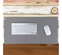 Desk pad with Sewing Edge Waterproof Smooth Writing Mat with Edge Protector Blotter，PU Leather Office Mouse Pad Laptop Mat Desktops Mat Easy to CleanGrey40x70cm