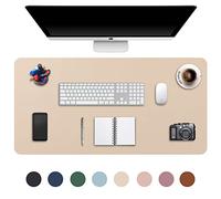 Desk Pad XXX-Large, DOBAOJIA Office Desk Mat, Desk Blotter, Extended Mouse Mat, Large Mouse Pad for Office/Home, PU Leather Waterproof +Suede Non-Slip 35.4" X 16.9" (Beige)