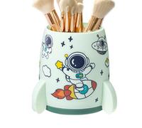 Desk Pen Cup - Rocket Pen Cup, Astronaut Decorative Holder | Cute Sticker Pen Organizer with Creative Design, High Capacity Makeup Brush for Study Learning Areas, Green, se beskrivning, Unisex