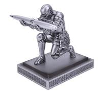Desk Pen Holder & Desk Decoration Accessories Gift with a Cool Pen for Office and Home Resin Knight Pen Holder