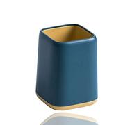 Desk Pencil Cup Stand Two-Tone Pencil Cup Pot Desk Pen Holder Organizer Makeup Brush Holder for Student Kids Girls Boys (Dark blue)
