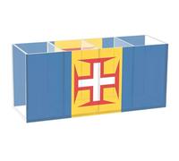 Desk Pencil Pen Holder Madeira Flag Acrylic Pencil Makeup Brush Cup Art Marker Caddy Custom Aesthetic Office Organizer