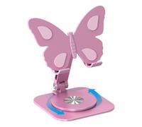 Desk Phone Holder - Aluminum Alloy Butterfly Cell Phone Stand for Office, Adjustable Foldable Desktop Stand for, & Tablets, Non-Slip Smartphone Cradle